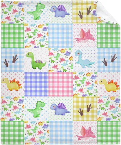 Vista 13 de Manta ligera de franela de dinosaurio de nuggets de pollo, regalos para niñas y mujeres en todas las estaciones, para cama, sofá, 30 x 40 pulgadas