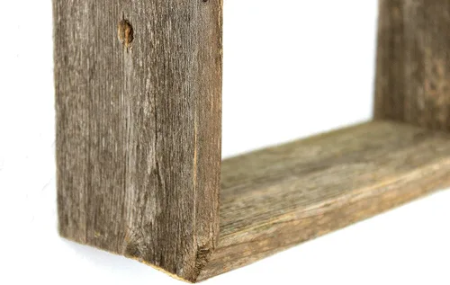 Vista 4 de BarnwoodUSA - Estantería de madera para colgar 100 % madera reciclada Estantes rústicos flotantes rectangulares: hechos para el uso diario. Fácil