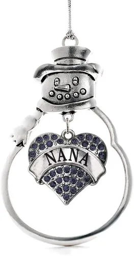 Vista 78 de Inspired Silver - Fuerza Aérea - Adorno de Navidad plateado - Adorno de árbol de Navidad con colgante de corazón azul con circonita cúbica