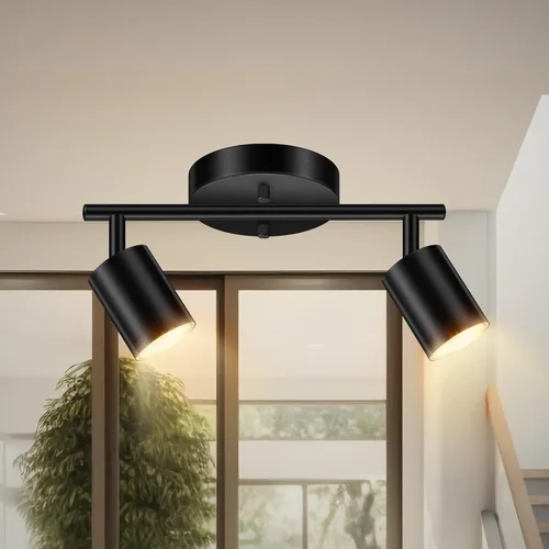 Vista 16 de Accesorios de iluminación de pista de techo negro, accesorio de iluminación de cocina, kit de luz de pista de 4 luces de 30", luces de techo LED