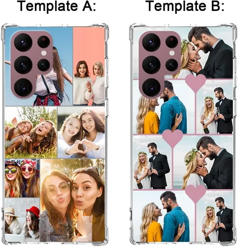 Vista 2 de Uartify - Funda para teléfono personalizada para Samsung Galaxy S22 Ultra 5G, funda personalizada con collage de fotos con múltiples imágenes