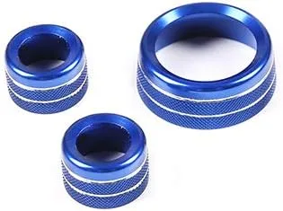 Vista 8 de YIWANG 3 unids para BMW X1 E84 2013 2014 2015 car styling aire acondicionado perillas audio círculo Trim aleación accesorio (azul)
