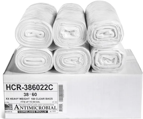 Vista 76 de Aluf Plastics Bolsas de basura de alta densidad, 10 galones, 4000 unidades, 6 micras (eq), 24 x 24 pulgadas, negras, para baño, oficina, industrial