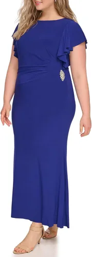 Vista 2 de Jessica Howard Vestido de manga corta con cuello barco para mujer