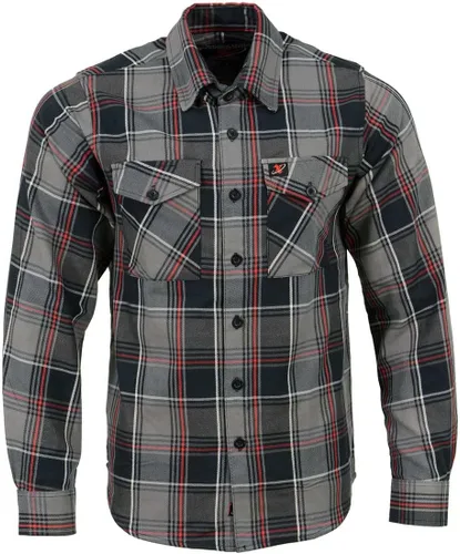 Vista 5 de Milwaukee Leather MNG11658 Men's Black and Grey with Red Long Sleeve Cotton Flannel Shirt