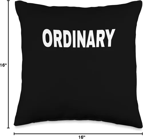 Vista 4 de ORDINARY Mood Emotion Bold White Text Apparel Almohada de 16 x 16 pulgadas, multicolor