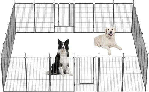 Vista 17 de Corralito para perros, 32/40/45 pulgadas de altura en resistente, plegable para interiores y exteriores, valla antióxido para ejercicio de perros