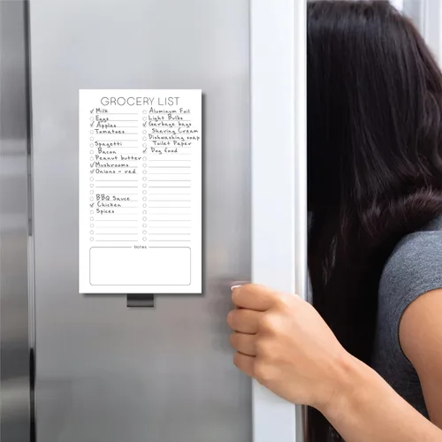 Vista 5 de Evercio Lista de comestibles Bloc de notas magnético para refrigerador Para listas de compras, bloc de notas minimalista para refrigerador