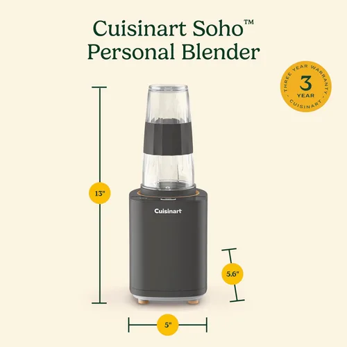 Vista 8 de Cuisinart Soho™ - Batidora personal, Negra, CPB-7BK
