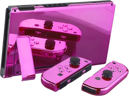 Vista 4 de eXtremeRate - Placa trasera para Nintendo Switch Console, NS Joycon con carcasa de mando de mano con botones de juego completo, carcasa de repuesto