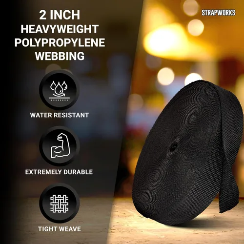 Vista 2 de Strapworks Correas de Polipropileno Resistente - Correas de Polipropileno de Servicio Pesado para Reparación de Equipos de Bricolaje al Aire Libre