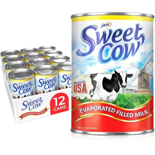 Vista 6 de Jans Sweet Cow (paquete de 1, leche rellena evaporada, 12 onzas) Leche concentrada estable para hornear, cocinar, café, té y postres, crema