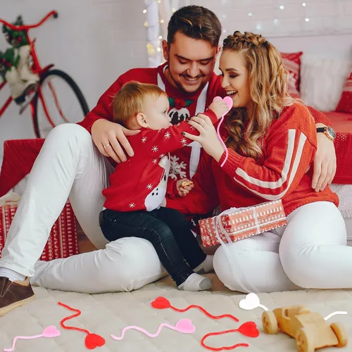 Vista 5 de 24 piezas de manos adhesivas de San Valentín, juguetes elásticos con forma de corazón para regalos del día de San Valentín, premios, bolsas