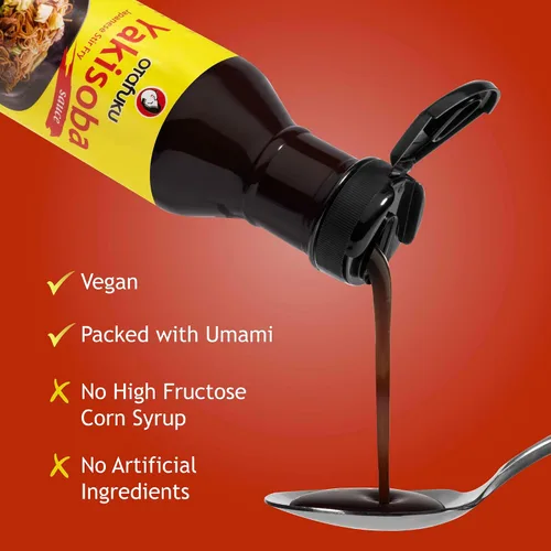 Vista 5 de Salsa Otafuku Yakisoba para fideos salteados japoneses (14 onzas) Auténtico sabor Umami sin gluten y vegano, sin sabores, colores ni conservantes