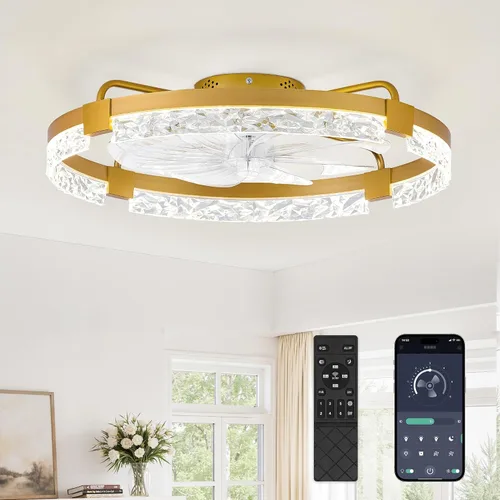 Vista 18 de LEDIARY Ventiladores de techo de perfil bajo de 19.7" con luces, aplicación