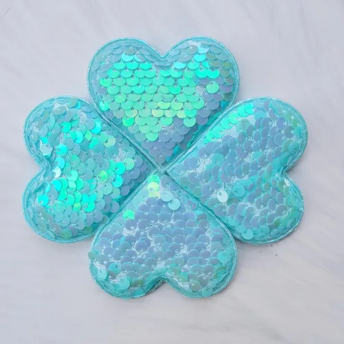 Vista 6 de Xeahung 10 parches de corazón y estrella, parches de estrellas rosas para coser, parches de corazón con purpurina para ropa, vestido, sombrero