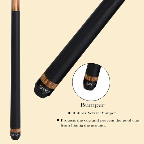 Vista 6 de CUEELF Break Jump Cue Hard Maple Shaft 13.5mm Bakelite Tip X-ZW
