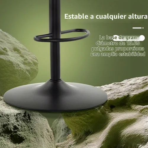 Vista 4 de FIRAVOE Juego de 2 taburetes de bar, taburetes de bar giratorios con respaldo y brazos, silla de bar ajustable de piel sintética de 24 a 34