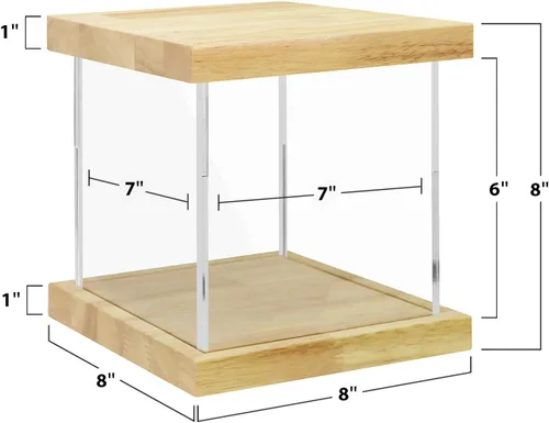 Vista 3 de Vitrina de acrílico transparente para trofeos, coleccionables, caja de exhibición de cubo de montaje, soporte de protección a prueba de polvo