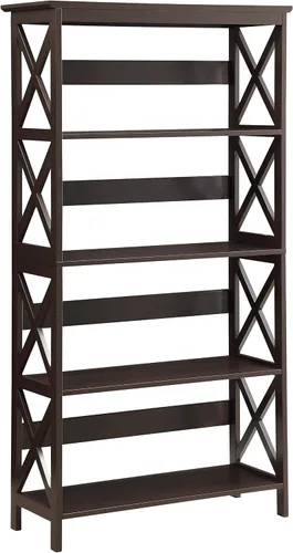 Vista 7 de Convenience Concepts Oxford, biblioteca de 3 estantes, Madera, Negro