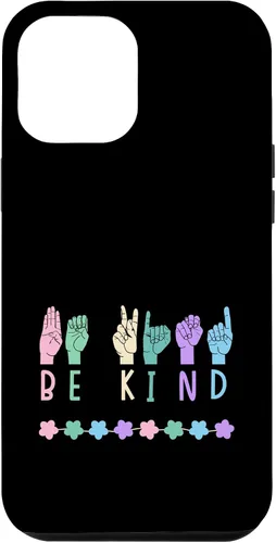 Vista 26 de Sign Language Be Kind Kindness ASL Pastel Pink Purple Blue Case for iPhone 16