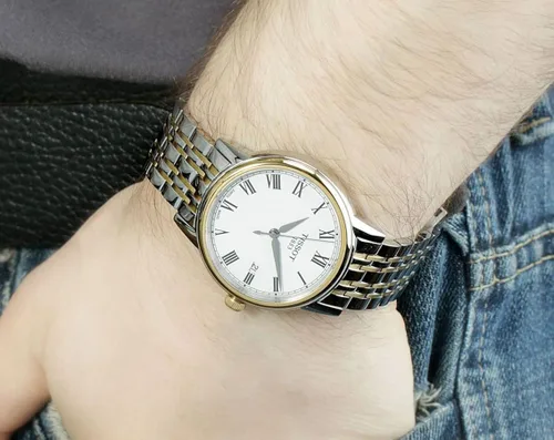 Vista 7 de Tissot Carson 316L caja de acero inoxidable con revestimiento PVD oro amarillo reloj de cuarzo suizo gris acero inoxidable 19 T0854102201300 gris
