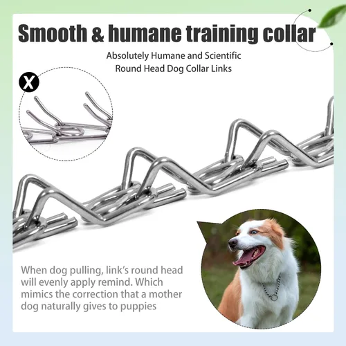Vista 2 de Collar de entrenamiento para perros con puntas curvadas con anillo giratorio ajustable