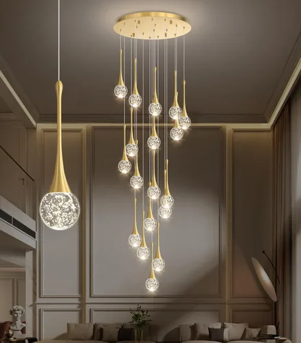 Vista 22 de Lámparas colgantes modernas para isla de cocina, LED, regulable, cristal glamuroso, iluminación colgante de techo para comedor, pasillo, dormitorio