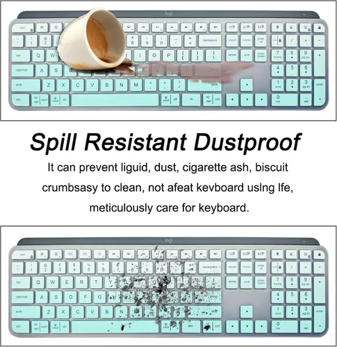 Vista 5 de Protector de teclado de silicona ultra fino de alta calidad, compatible con Logitech Craft, funda de teclado para teclado Logitech MX Keys Advanced