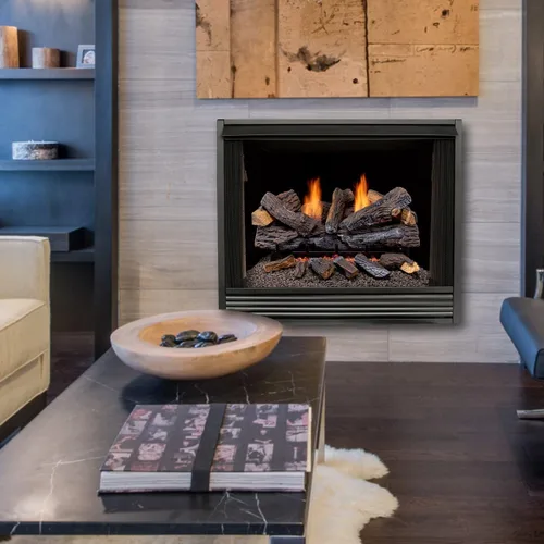 Vista 10 de Duluth Forge DLS-30R-2 Juego de troncos de chimenea sin ventilación de combustible dual con control remoto, uso con gas natural o propano líquido