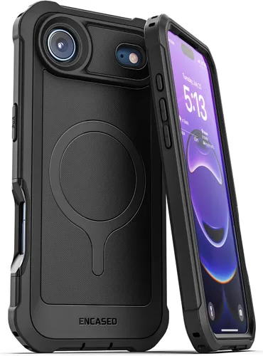 Vista 14 de ENCASED Funda compatible con iPhone 15, protección de grado militar con cobertura de cuerpo completo resistente de 360 grados (iPhone 15)