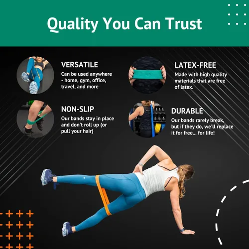 Vista 6 de Pure Band - Bandas de resistencia profesionales sin látex para entrenamiento, estiramiento, rehabilitación y terapia física, bandas elásticas