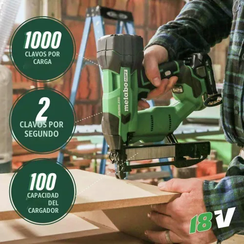 Vista 6 de Metabo HPT Engrapadora inalámbrica MultiVolt™ de 18 V Solo herramienta - Sin batería Corona estrecha de 18 Ga de 1/4 de pulgada Acepta grapas