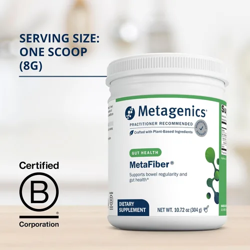 Vista 3 de Metagenics MetaFiber - 0.16 oz de fibra dietética - Apoya la regularidad gastrointestinal y alivio ocasional del estreñimiento* - Mezcla de fibra
