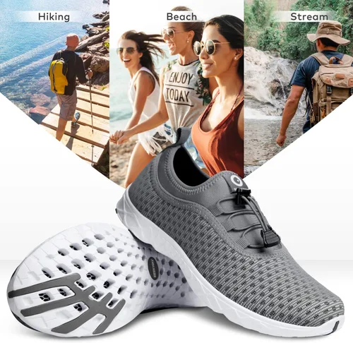 Vista 8 de SEEKWAY Zapatos de agua para hombre y mujer, secado rápido, zapatos acuáticos descalzos, playa, caminar, kayak, canotaje, deportes acuáticos SP006