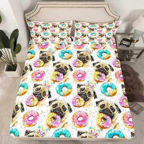 Vista 10 de Erosebridal Juego de sábanas de ratas para niños, tamaño Queen, juego de ropa de cama con diseño de roedores de ratón, divertido diseño de animales