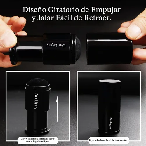 Vista 3 de Daubigny - Brocha de maquillaje retráctil Kabuki, brochas de base de viaje para base de maquillaje para rubor bronceador y polvo..