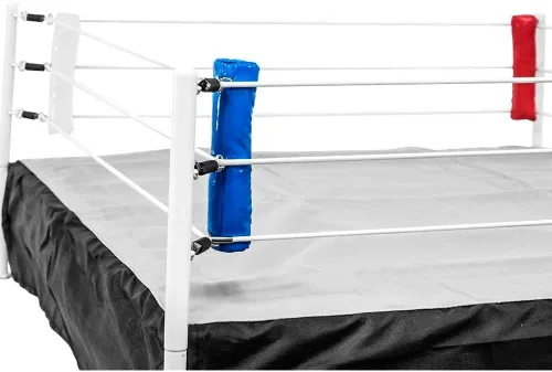 Vista 4 de Juego de 4 almohadillas de esquina de anillo de lucha para figuras de acción de lucha: rojo, blanco y azul