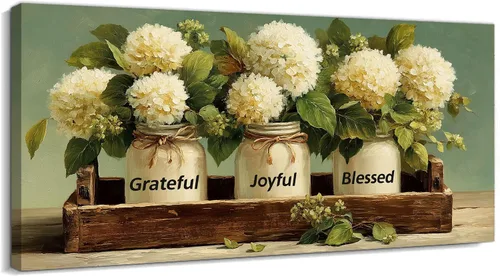 Vista 11 de TIMUBA Decoración de pared de cocina de granja, arte de pared de cocina con texto en inglés "Bless This Home and All Who Enter Kitchen Blessing