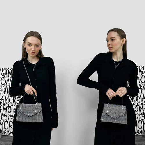 Vista 85 de Dasein Bolso de noche para mujer, embragues de fiesta, bolsos de boda, cóctel, baile de graduación, bolsos con purpurina esmerilada