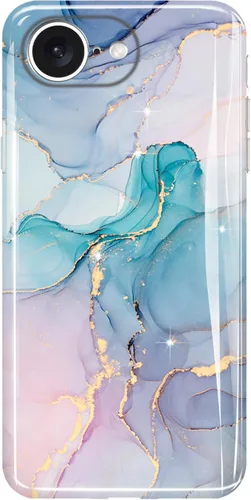 Vista 10 de luolnh Funda dorada brillante compatible con iPhone 15 Plus, diseño de mármol, a prueba de golpes, delgada y suave, funda de silicona para iPhone 15