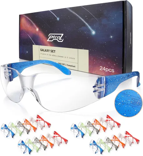 Vista 10 de Paquete de 3 Gafas de Seguridad a Granel con Lentes Cristalinas Transparentes Unisex Antirayones Gafas Protectoras Resistentes a Impactos