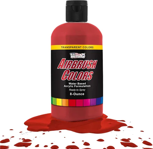Vista 26 de U.S. Art Supply Pintura acrílica transparente Chartruesse para aerógrafo, 8 onzas, lista para rociar, pintura con pincel de aire para uñas, modelos