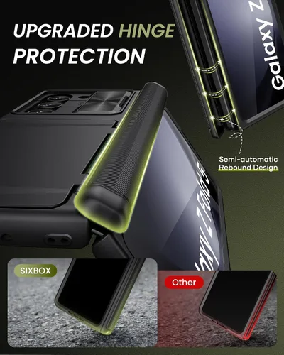 Vista 5 de Funda para Samsung Galaxy Z Fold 5 con tarjetero y cubierta para cámara deslizante, protector de pantalla integrado y protección de bisagra, funda