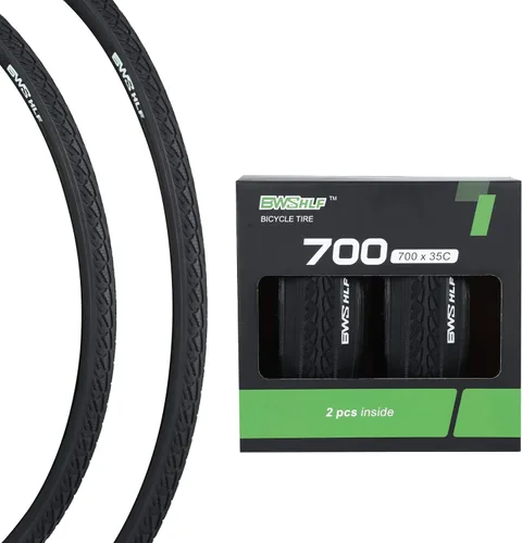 Vista 11 de BWSHLF 700x23/25/28/35c Road Bike Tire, Folding Bead Replacement Cycling Bicycle Tires Black Durable 2 Pack