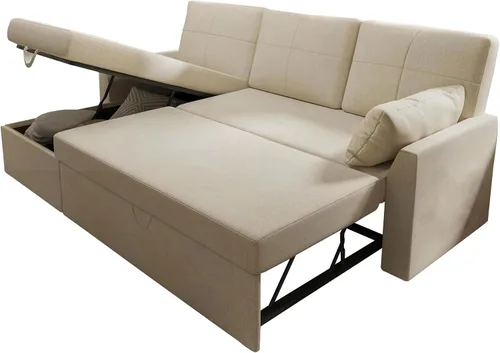 Vista 8 de VanAcc - Sofá cama con sofá cama extraíble de 2 en 1 con sofá cama extraíble con chaise de almacenamiento para sala de estar, cómodo sofá cama, Beige