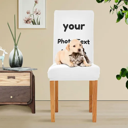 Vista 5 de Juego de 4 fundas para sillas de comedor personalizadas, extraíbles y lavables, para comedor, decoración del hogar
