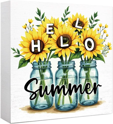 Vista 16 de Decoración de escritorio de primavera, letrero de madera con texto en inglés "Bloom Where You Are Planted", decoración de escritorio de flores