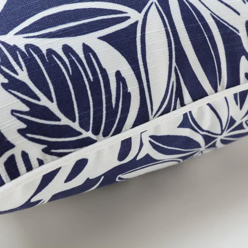 Vista 4 de Pillow Perfect Almohadas lumbares Delray azul marino para exteriores/interiores, 11.5 x 18.5 pulgadas, paquete de 2