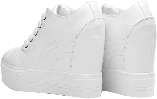 Vista 2 de Zapatos de mujer con cuña y tacón oculto, tobilleras, plataforma ancha y alta